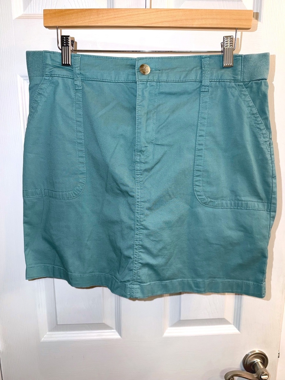 Lee Teal Regular Fit Mid Rise Skort Stretch Cotton M